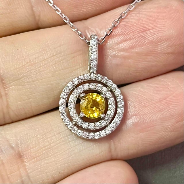 Natural Sapphire Diamond Necklace 14k Gold 1.51 TCW Certified For Sale In New York - Image 6 of 11