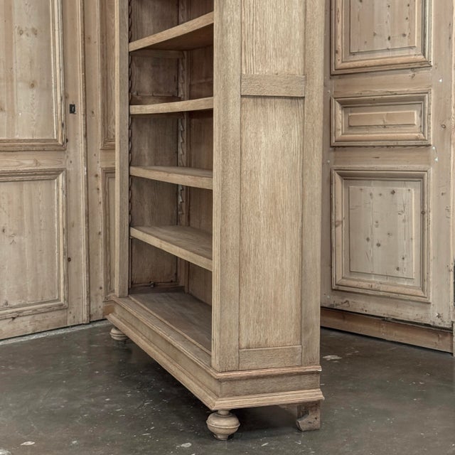 Antique Dutch Neoclassical Open Bookcase in Solid Stripped White Oak For Sale - Image 15 of 18