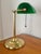 Mid 20th Century Art Deco Emeraldite Shade Brass Banker Lamp With Ball Pull For Sale - Image 6 of 11