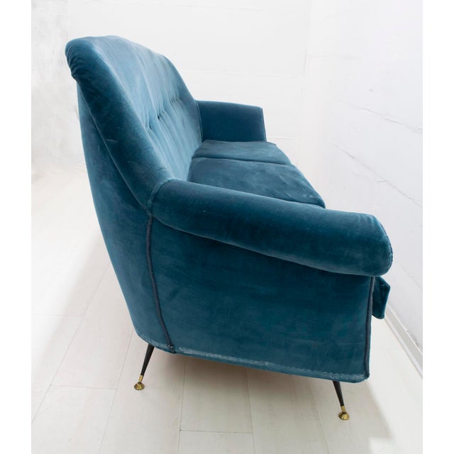 Blue Mid-Century Modern Italian Sofa by Gigi Radice for Minotti, 1950s For Sale - Image 8 of 12