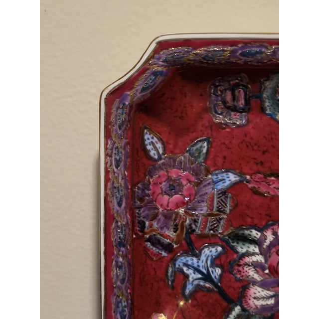 Vintage Chinese Enamel Floral Plate For Sale - Image 4 of 10