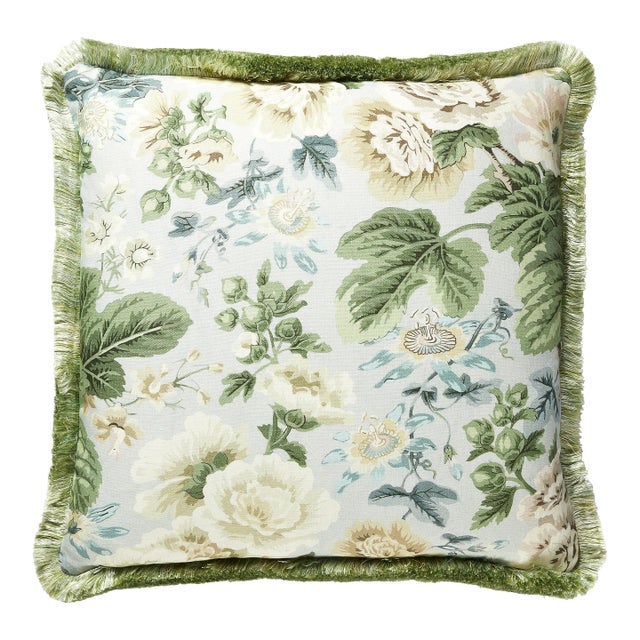 The House of Scalamandré Highgrove Linen Print Pillow, Rain For Sale