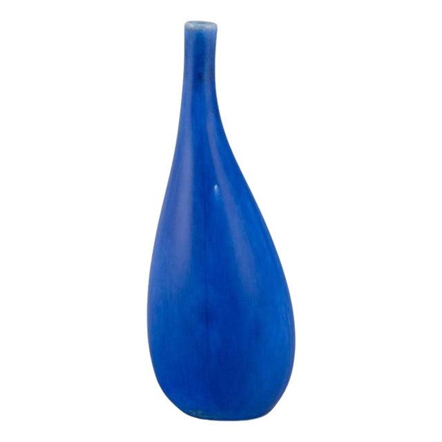 Ceramic Vase with Slender Neck by Stig Lindberg for Gustavsberg, 1960s For Sale