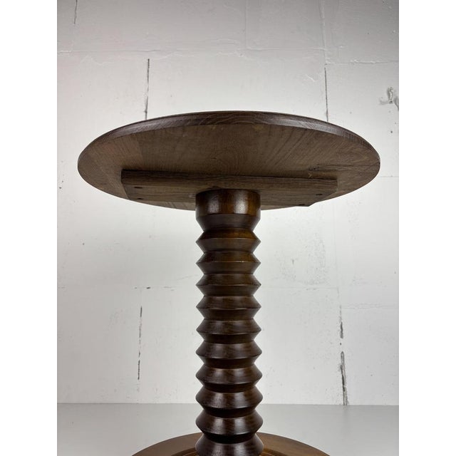 Wood Brutalist French Wood Turned Wine Press Side Table in the style of Charles Dudouyt, 1950s For Sale - Image 7 of 12