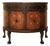 1930s Burr Walnut Louis XVI Revival Demilune Wood Cabinet For Sale