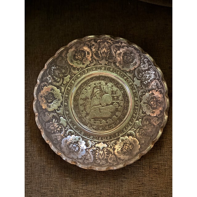 Persian 1920s Ghalamzani Engraving Technique: Depicting a Scene From Persian Folklore For Sale - Image 3 of 6