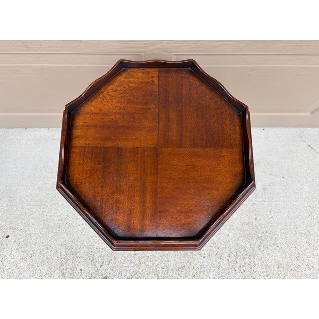 Brown Mid-20th Century Mahogany Octagonal Drinks Table With Parquetry Top For Sale - Image 8 of 12