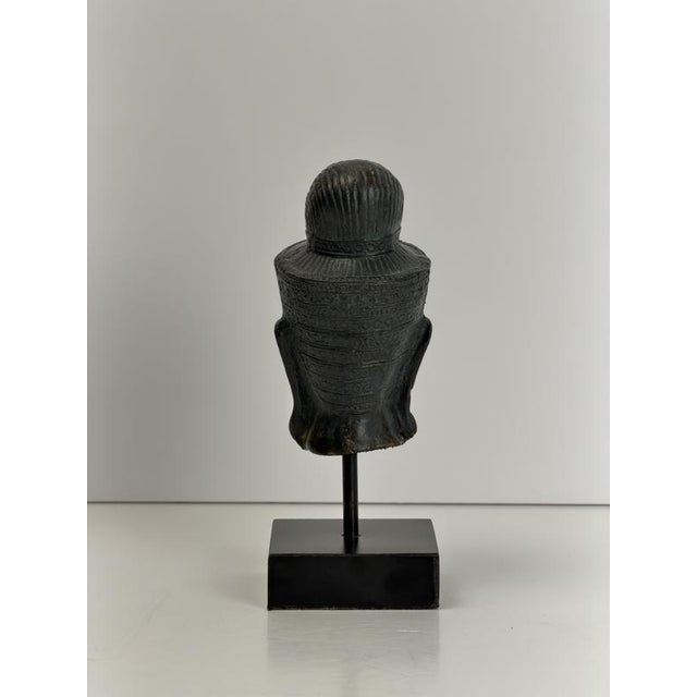 Metal Bronze Buddha Head, Southeast Asia, 1850s For Sale - Image 7 of 10