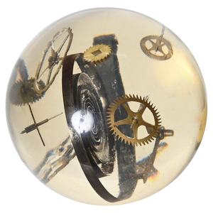 Resin Exploded Clock Globe Sculpture by Pierre Giraudon, France, 1970s
