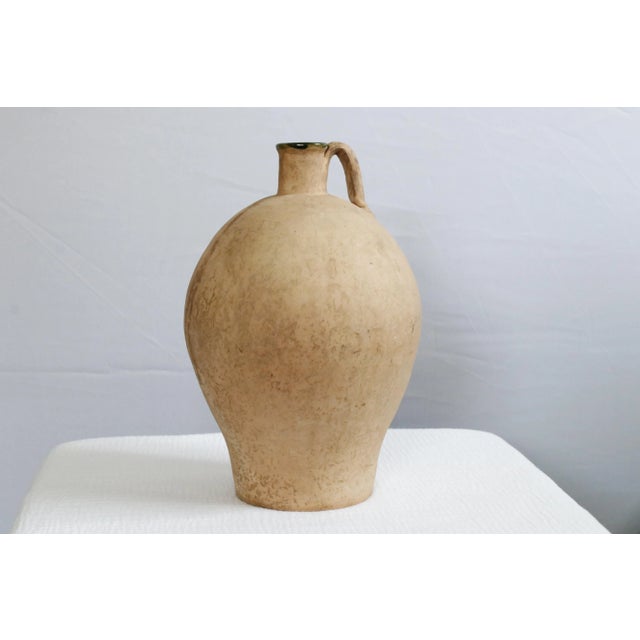 Terra Cotta 1970s Large Italian Terracotta Amphorae by Vetus Siena With Glazed Green Interior, Signed For Sale - Image 8 of 11