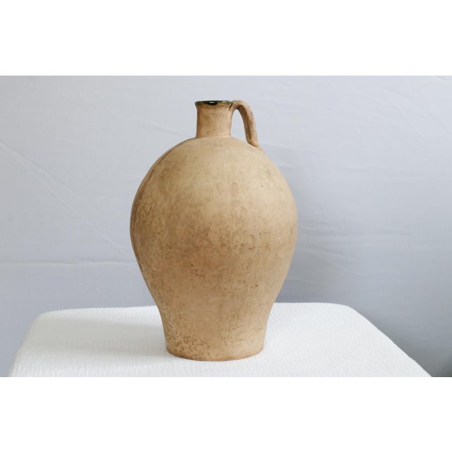Ceramic Large Italian Terracotta Amphorae by Vetus Siena With Glazed Green Interior, Signed by Artist For Sale - Image 7 of 11