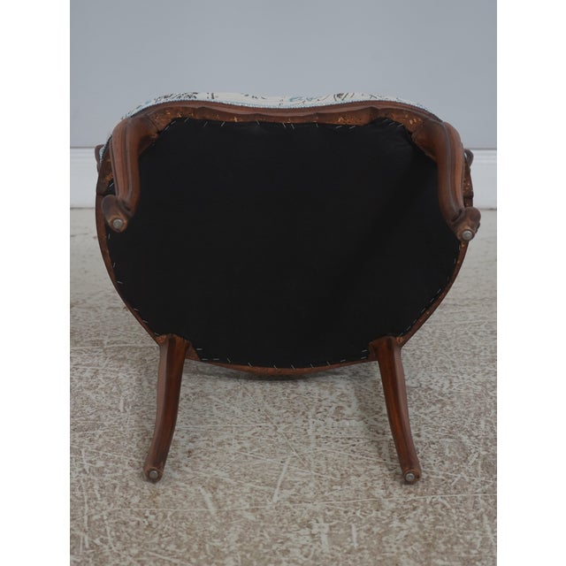 Vintage Italian Walnut Finish Vanity Bench Chair For Sale - Image 18 of 18