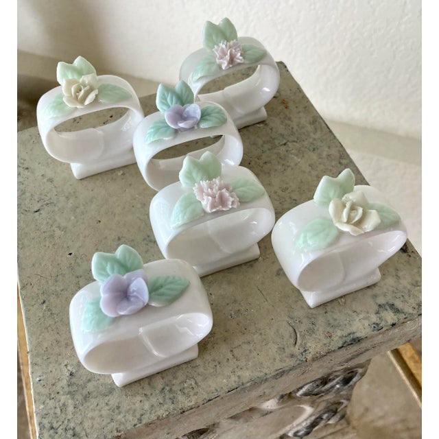 Mid 20th-Century Ardalt Lenwile Porcelain China Napkins Rings- Set of 6 For Sale - Image 9 of 13