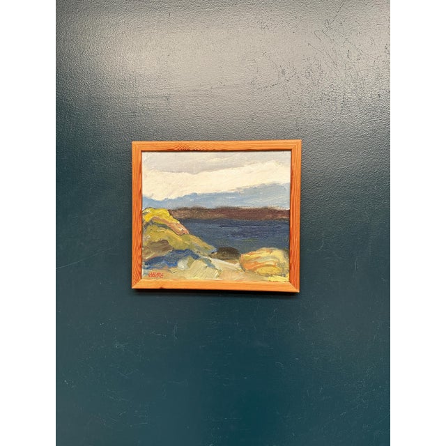 Stig Delang, Landscape II, 1950s, Oil Painting on Canvas, Framed For Sale - Image 16 of 16