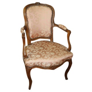 Louis Xv Armchair in Beech For Sale