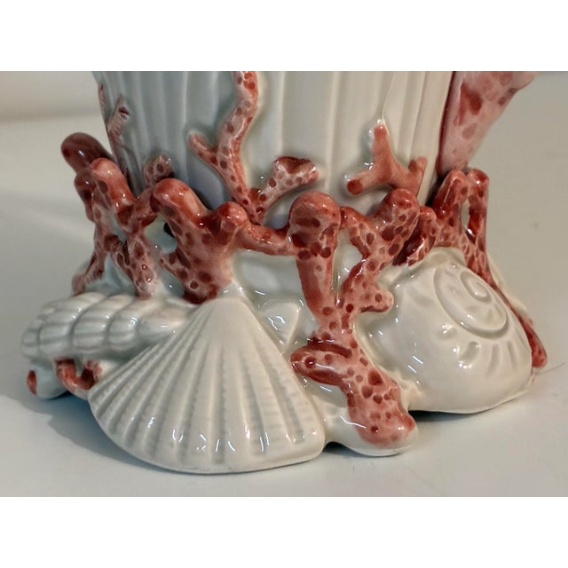 1980s Vintage Fitz and Floyd Oceana Coffee Pot Pink Coral For Sale - Image 5 of 10
