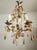 Gold Floral Five-Light Gilded Ceiling Lamp with Crystals and Murano Glass Crystal Drops, 1960s For Sale - Image 8 of 18