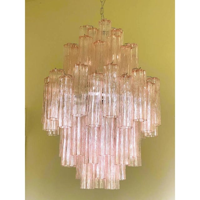 Not Yet Made - Made To Order Pink Tronchi Murano Glass Chandelier by Simoeng for Simoeng For Sale - Image 5 of 11