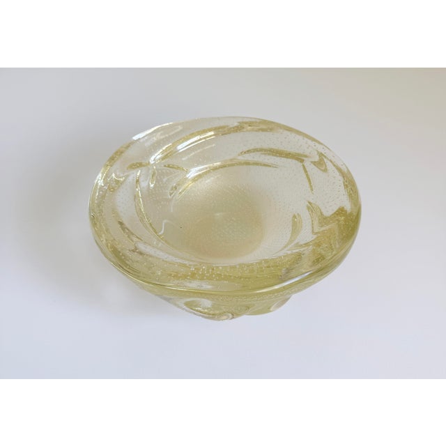 Large 1960s Murano Archimede Seguso Gold Fleck Bullicante Bowl, Attributed For Sale - Image 9 of 14