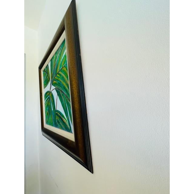 Vibrant Palms Paintings, Acrylic on Canvas, Framed Set For Sale - Image 10 of 13