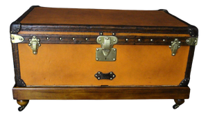 Antique Cabin Trunk in Orange Canvas from Louis Vuitton, 1900s