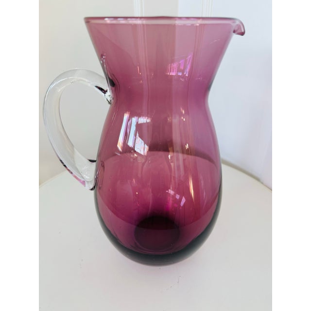 Mid-Century Modern Amethyst Glass Pitcher For Sale In Portland, OR - Image 6 of 9