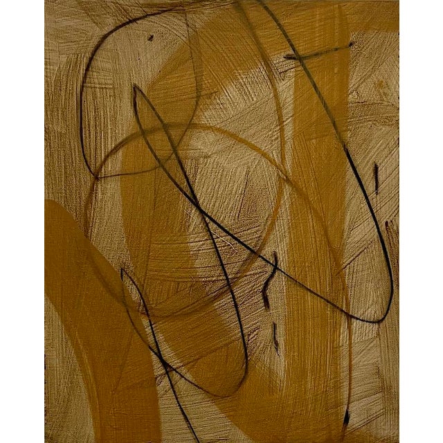 Tan Nine Movements by Murray Duncan - Contemporary Mixed Media on Canvas Board For Sale - Image 8 of 10