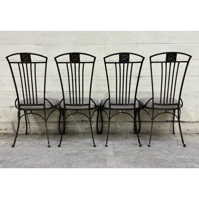 Vintage Hooker Furniture Wrought Iron Sculptural Patio Chairs - Set of 4 For Sale - Image 10 of 10