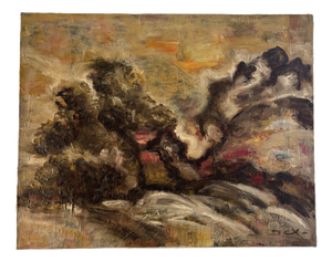 Denise Cartoux, Oil Painting, A la Montagne, École de Paris, France, 1979