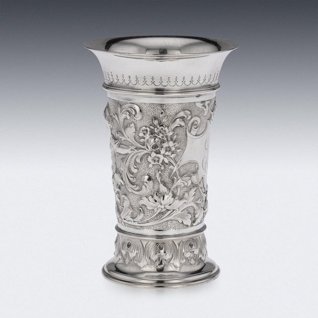 Late 19th Century Antique German Silver Wine Goblet, 1890 For Sale - Image 5 of 18
