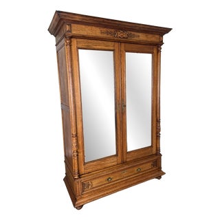 French Wardrobe in Oak For Sale