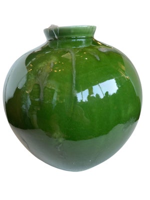 French Green Glazed Ceramic Vase