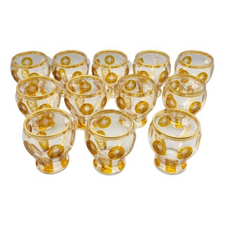Antique Bohemienne Glasses from Harrach, 1890s, Set of 12 For Sale
