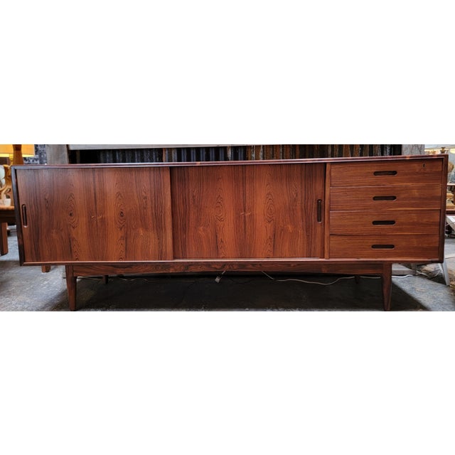 Brown Danish Modern Rosewood Credenza For Sale - Image 8 of 18