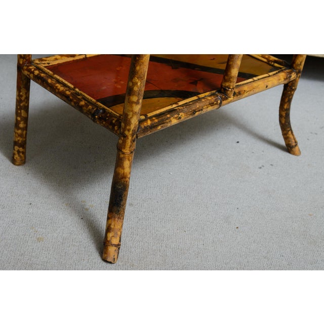 Camel French Tortoiseshell Bamboo & Lacquer Chinoiserie Bookcase Etagere For Sale - Image 8 of 11