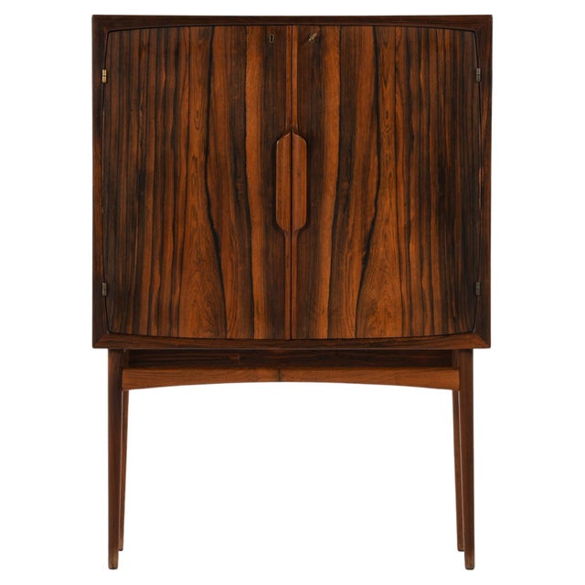 Bar Cabinet in Dark Rosewood, Glass and Steel attributed to Torbjørn Afdal, 1960s For Sale - Image 14 of 14