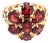 14 Karat Yellow Gold Freeform Garnet Flower Design Ring, Size 6 For Sale