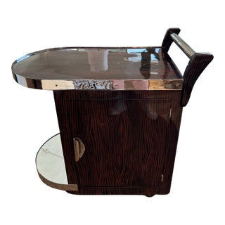 1940s Vintage Art Deco Bar Cart For Sale