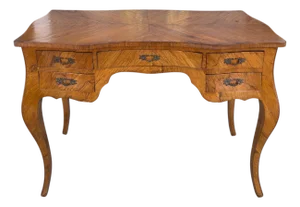 French Louis XV Style Kingwood Bombay Writing Table Desk