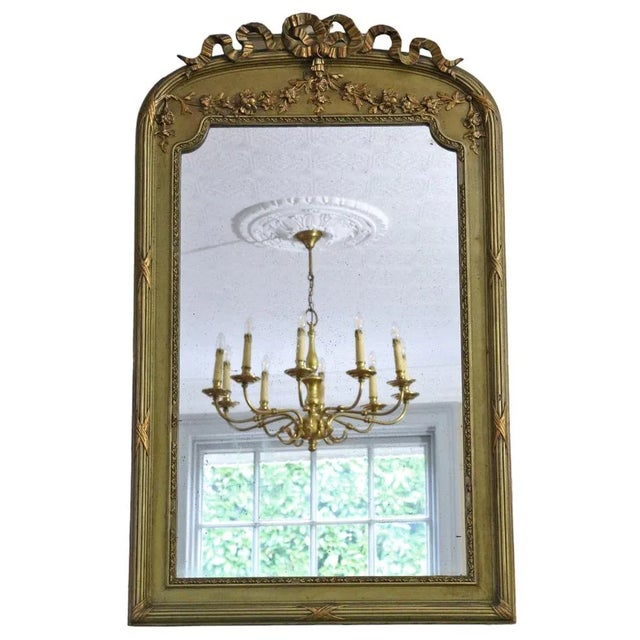 Large Antique Gilt Overmantle Wall Mirror, 1900s For Sale - Image 5 of 5
