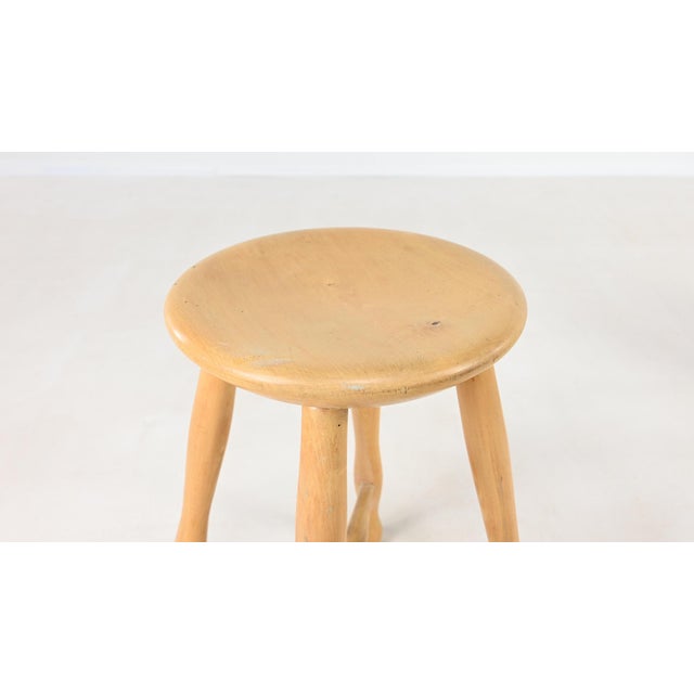 Danish Stool in Beech, 1960s For Sale - Image 11 of 12