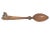 Vintage, wood, spoon featuring a hand-carved dog on the handle with glass eyes. No maker's mark. Condition: Minor wear and...