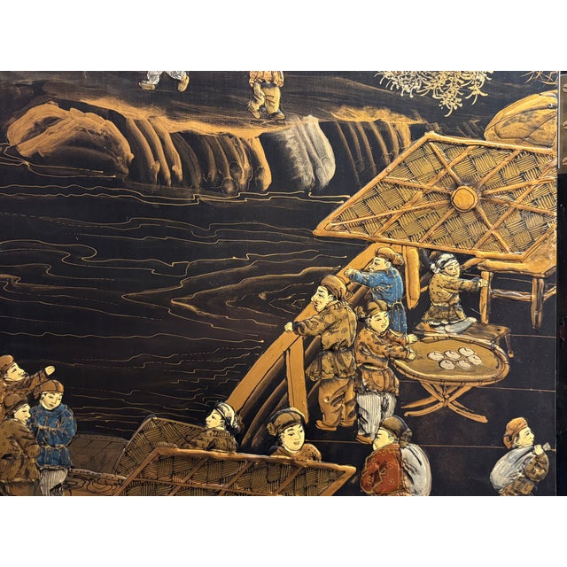 Chinoiserie Chinoiserie Coromandel Six Panel Screen For Sale - Image 3 of 18