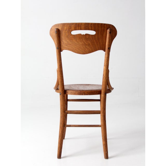 Antique Arts & Crafts Oak Side Chair For Sale - Image 11 of 17