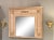 French Antique painted mirror with embellishments. 45” Wide x 38.5” High x 2.5” Deep