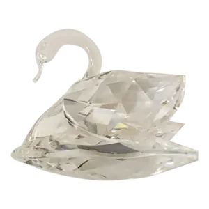 1980s Swarovski Crystal Closed Wing Swan Figurine