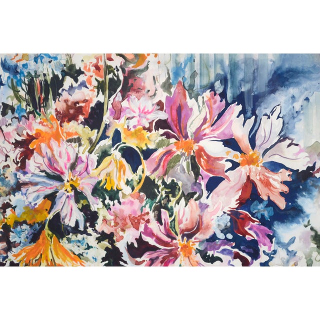 American Spring Bouquet, Large-Scale Vintage Floral Watercolor Still Life by Royce Thyberg Gordon For Sale - Image 3 of 8