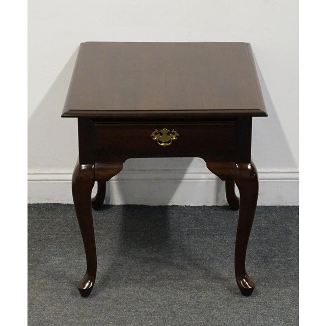 Queen Anne Kincaid Furniture Cherry Mountain III Collection Traditional Queen Anne Style 22" Side Table For Sale - Image 3 of 12