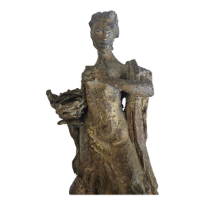 Luis Sanguino Bronze Sculpture Mujer Castiza Con Canasta