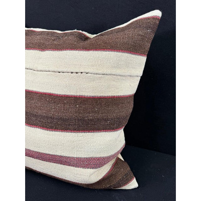 Contemporary Turkish Hemp Pillow Cushion Natural Beige Brown Pillow Cushion Cover 24x24 For Sale - Image 3 of 4